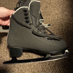 Black Ice Skates with Silver Blades